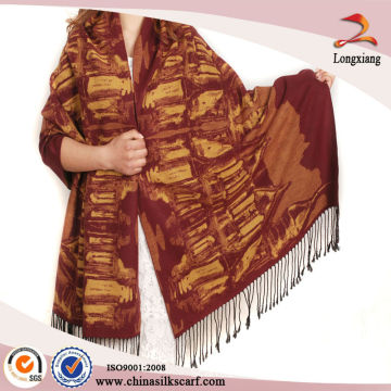 Cashmere Quality Silk Brushed Painting extra long pashmina shawls